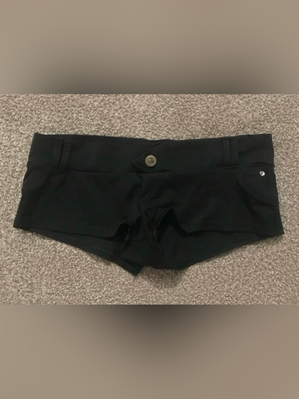 Je Taime Black Rhinestone Booty Shorts - M/L